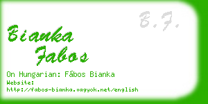 bianka fabos business card