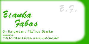 bianka fabos business card